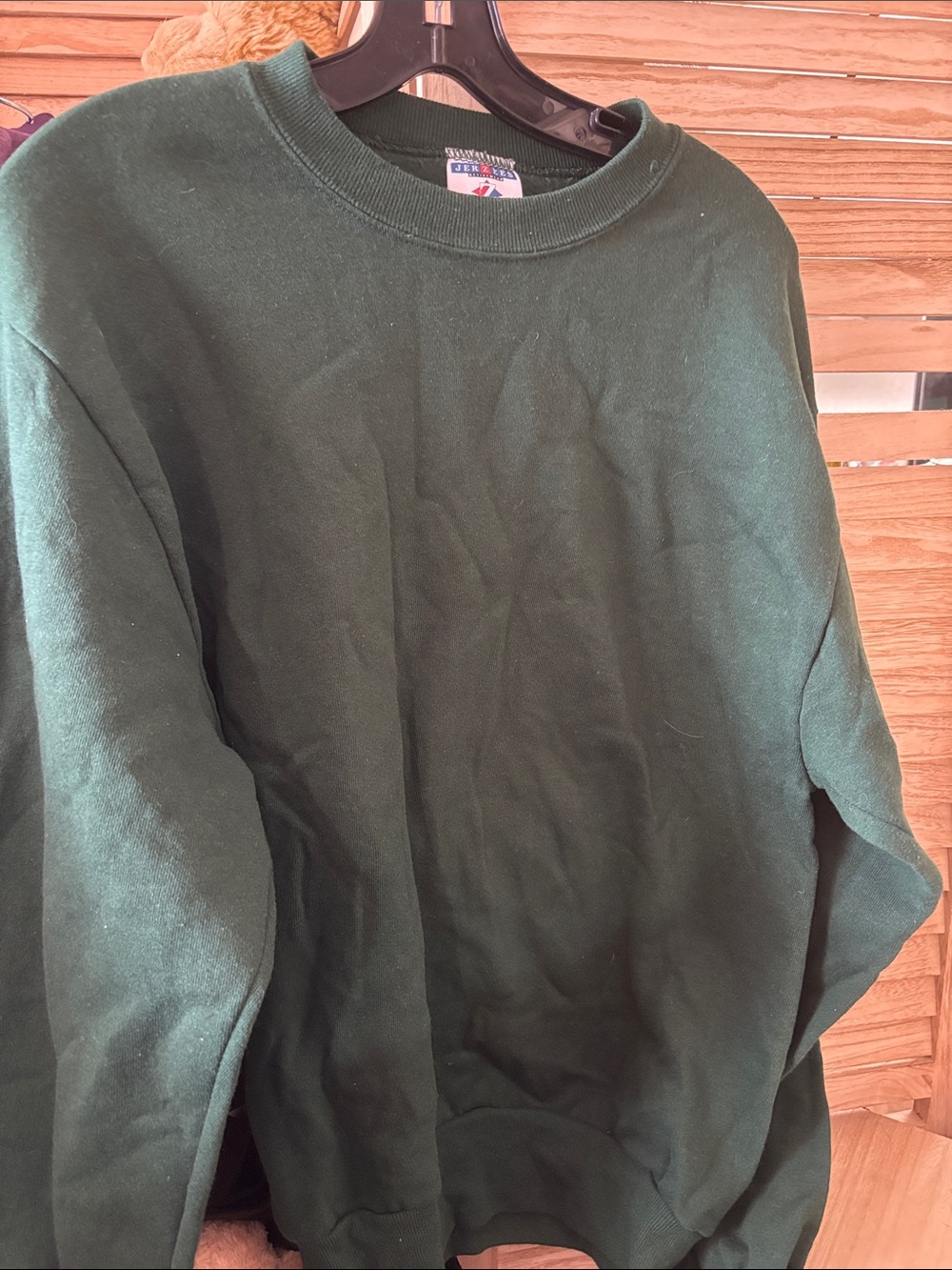 Jerzees Dark Green Crewneck Sweatshirt Medium